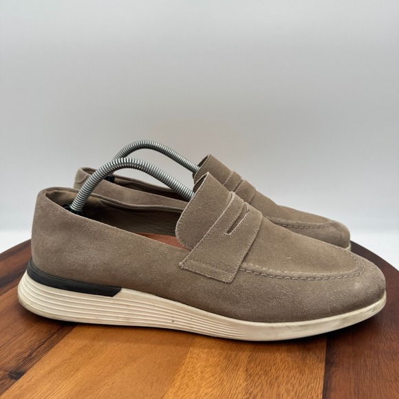 Wolf And Shepherd Other - Wolf and Shepherd Mens Size 11 Crossover Shoe Brown Suede Slip On Casual Loafer